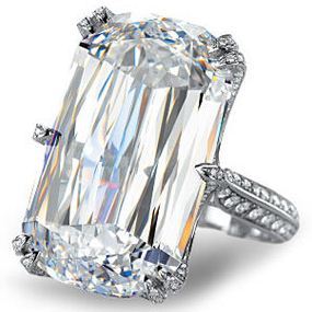 5克拉HVVS2祖母绿切割钻石美国定制PT950铂金订婚钻戒结婚女戒指