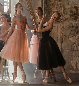 芭蕾舞蹈团体演出练习裙720度圆摆TUTU裙纱裙半身成人女2023新款