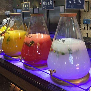 大容量果汁罐带龙头透明玻璃泡酒瓶25升自助饮料桶商用开关冷水壶