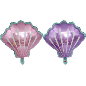 海洋海底世界贝壳紫色铝膜气球生日节庆聚会派对布置装饰用品