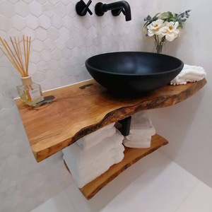 洗手台面板定制面板实木台面整板原木松木白蜡木洗手池台面板