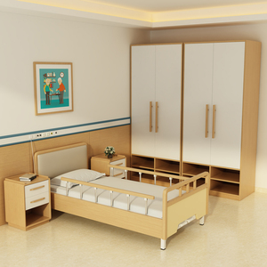定制适老化家具家用带护栏的单人床养老院老人医疗电动实木护理床