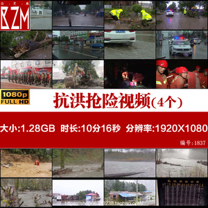 抗洪抢险 高清素材 长江洪灾指挥消防救灾防洪 LED背景视频素材