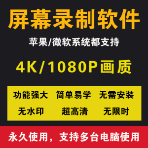 屏幕录像专家录屏软件桌面教程电脑网页视频高清录制神器无水印