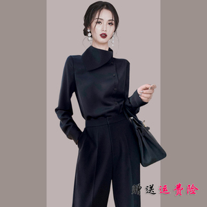 时尚气质韩版衬衫女长袖2023秋装新款设计感小众秋款女装小衫上衣