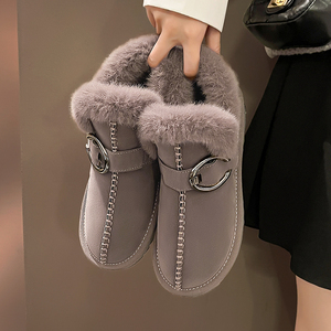 雪地靴女款2024新款冬季加绒加厚外穿毛绒短靴防水防滑保暖棉鞋子