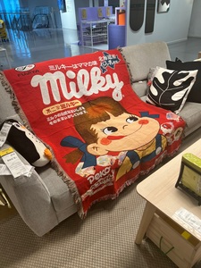 不二家 Milky明治娃娃 出口日本牛奶妹纺织毯办公室午睡毯沙发毯