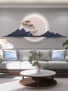 客厅装饰画简约现代沙发背景墙壁饰立体浮雕电视背景墙艺术灯光画