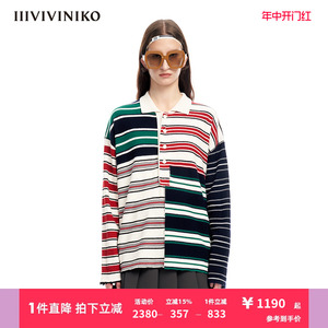 IIIVIVINIKO“超细澳大利亚进口羊毛”宽松针织T恤女M310105616A