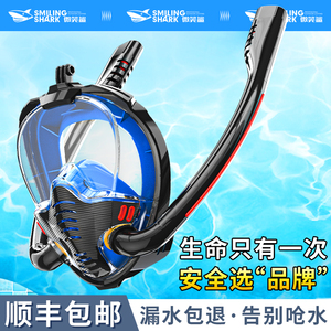 潜水面罩呼吸器浮潜三宝全干式水下成人儿童游泳全脸面镜眼镜装备