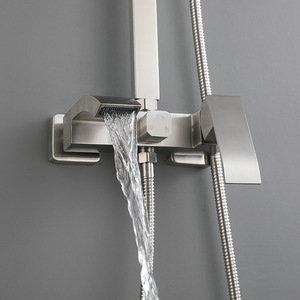 SUS304不锈钢四方大淋浴花洒套装浴室卫浴淋浴器暗装增压淋雨喷头