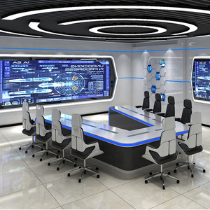 烤漆指挥中心控制台U型会议桌安防数据中心监控台 智慧调度工作台