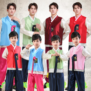 新款男朝鲜服族男童演出服中小学生韩服韩国少数民族儿童鲜族服装
