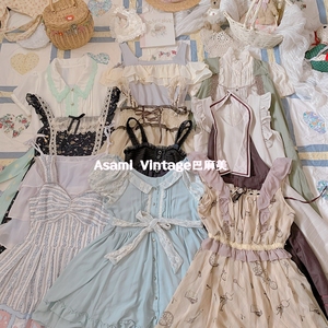 日本古着屋 vintage axes甜美日系少女 夏日软妹花柄连衣裙