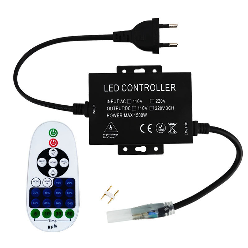 23键11键遥控无线高压led单色灯带双色温红外调光控制器1500w