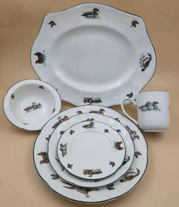 原单JohnsonBrothers出口英国外贸陶瓷鸳鸯系列餐盘 碗杯子鱼盘