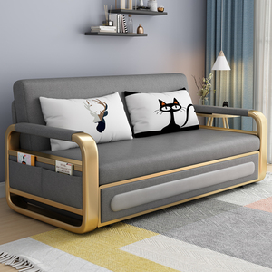 沙发床两用简易多功能储物伸缩小户型客厅推拉单双人科技布可折叠