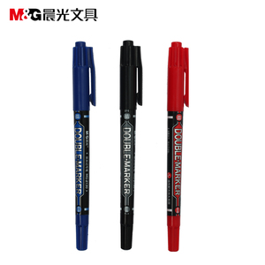 晨光大小双头记号笔MG2130/APMY2204物流快递黑色蓝色打包油性笔