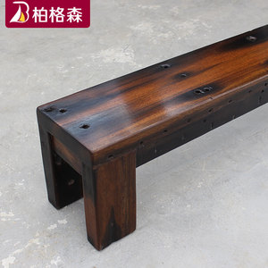 老船木长凳中式复古长条凳侘寂风凳子民宿板凳中古实木茶桌换鞋凳