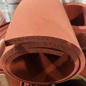 硅胶发泡板耐高温海绵板压烫机发泡硅胶板垫减震密封板红色烫金板