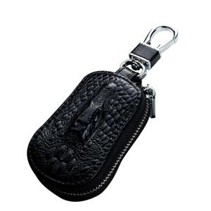 钥匙包通用时尚头层牛皮鳄鱼头纹男女拉链车锁匙包保护套腰挂匙扣