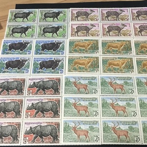 柬埔寨 1972 动物 犀牛 鹿 黄牛 水牛 牦牛 6全 雕刻版 单套价格