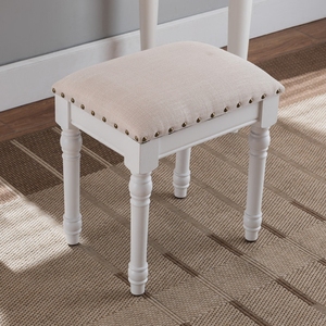 实木化妆凳欧式梳妆凳简约梳妆台椅子软包方凳子小户型换鞋凳家用