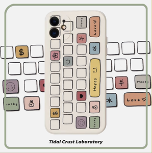 液态硅胶卡通键盘可爱全包手机壳适用苹果15nova10华为p50E/mate40小米13opporeno9vivo荣耀80iPhone14