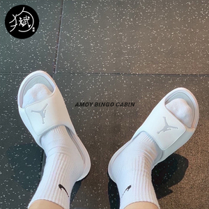 Nike耐克 Air Jordan AJ6男女大童黑白运动休闲拖鞋881473 881474