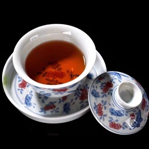 茶杯茶碗泡茶杯小套装礼盒礼品复古诗陶瓷功夫茶具三财盖碗泡茶器