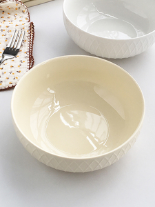 Annie Garden 出口订单  韩国ins浮雕陶瓷早餐汤面碗拉面碗大饭碗