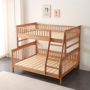 北欧风实木子母床简约1.2上下床儿童房白蜡木可拆分1.5高低双层床