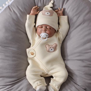 初生婴儿冬季保暖空气棉连体衣长袖无骨爬服套装新生男女宝宝护肚