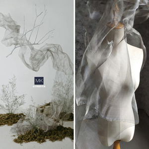 白色可塑性艺术材料钢丝网金属云雾网婚庆造型硬纱布料设计师面料