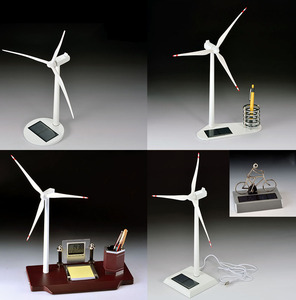 订制金属太阳能风力发电风车模型家居装饰新能源特色海陆风电摆件