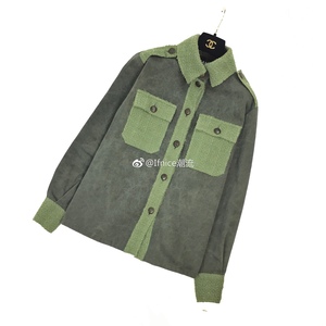 【Ifnice】Chanel 古巴系列 军绿色 粗呢拼接 男装 衬衫夹克 外套