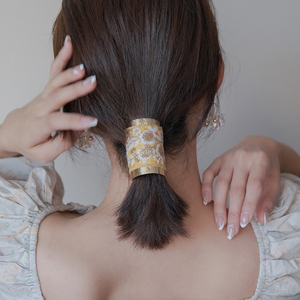 一枝橘 日系少女感复古ins风进口刺绣丝带发插发梳造型古风发饰