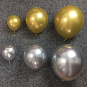 金属色5寸10寸18寸金色银色气球 铬金属气球不规则造型无色差