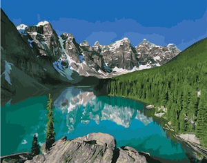 DIY 数字油画填色装饰画 PBN  加拿大莫雷恩湖