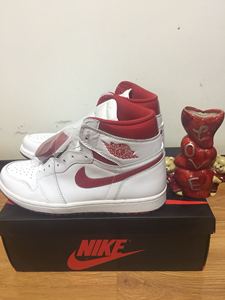 Air Jordan 1 AJ1OG 白红元年 情侣 篮球鞋乔1 金属红 555088-103