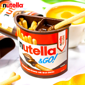 进口零食品费列罗nutella能多益儿童榛子巧克力酱手指饼干棒52g盒