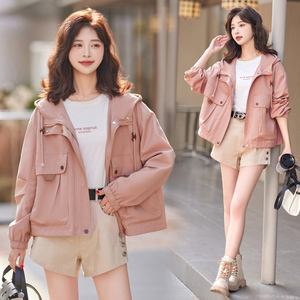 2024年春季新款女装韩版时尚气质干练休闲风衣外套短款学生减龄潮