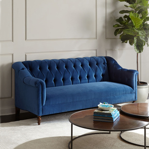 格林顿现代美式乡村沙发实木布艺三人两人沙发样板房客厅定制沙发