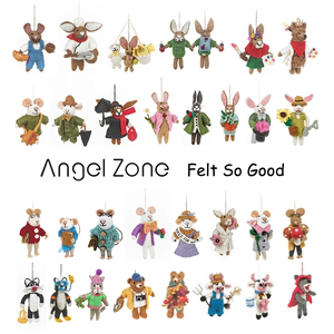 【现货】Angelzone×Feltsogood尼泊尔手工毛毡挂件老鼠兔子熊