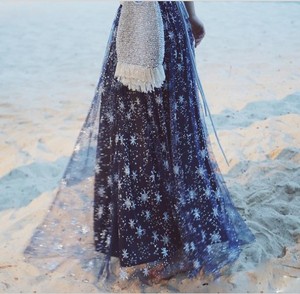 马尔代夫泰国迪拜度假海边长裙奢华亮片闪粉沙滩半身裙两穿礼服裙
