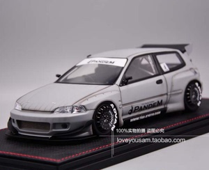 IG 1:18 本田思域 CIVIC EG6 Pandem 做旧灰 火箭兔 汽车模型