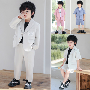 男童西装套装三件套夏季男宝周岁礼服洋气韩版花童婚礼儿童小西服