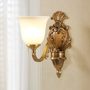 美式壁灯床头灯卧室客厅高级感墙灯全铜法式复古楼梯灯欧式墙壁灯