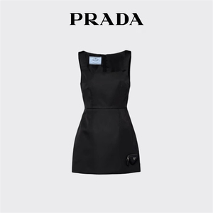 Prada/普拉达 23秋冬新款 三角包包纯色无袖背心裙女连衣裙短裙