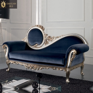 法式高档奢华贵妃椅懒人沙发欧式新古典实木雕花躺椅美人榻太妃椅
